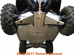 POLARIS GENERAL 1000 2-SEATER 10-PIECE COMPLETE SKID PLATE SET IN ALUMINUM